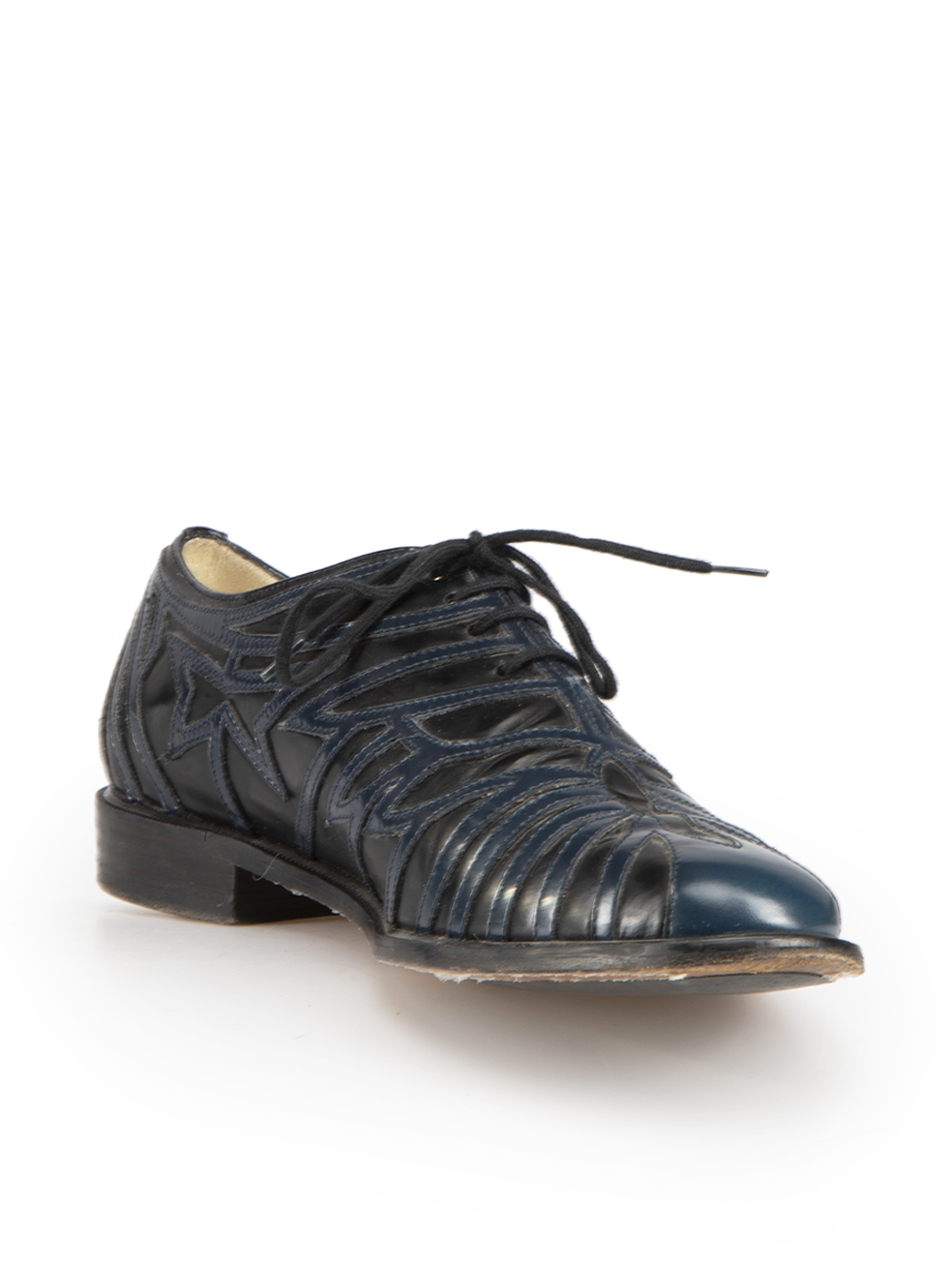 Clergerie Black Leather Patterned Oxfords