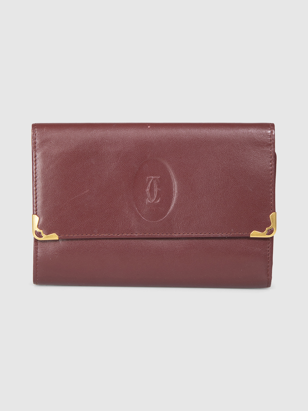Cartier Bordeaux Leather Must de Cartier Tri Fold Wallet