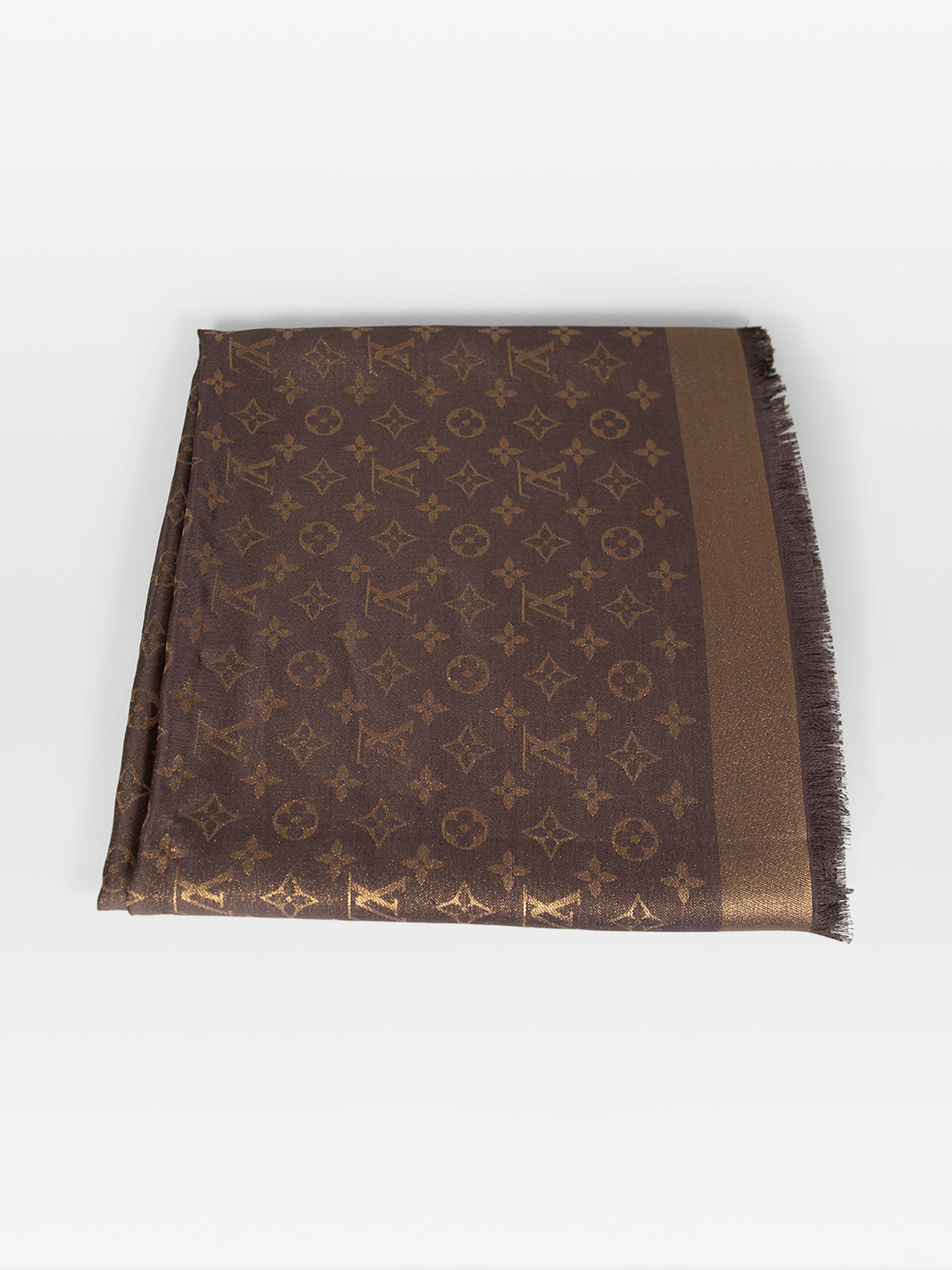 Louis Vuitton Pre-Owned Brown Silk Monogram Classic Shawl