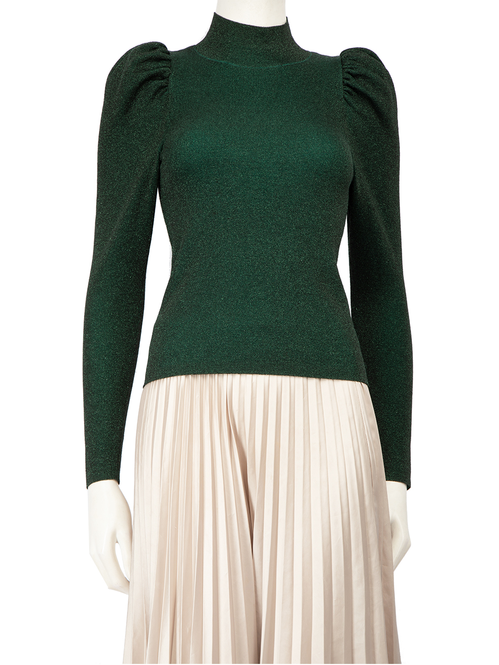 Alice + Olivia Pre-Owned Green Wool Glitter Knitted Top