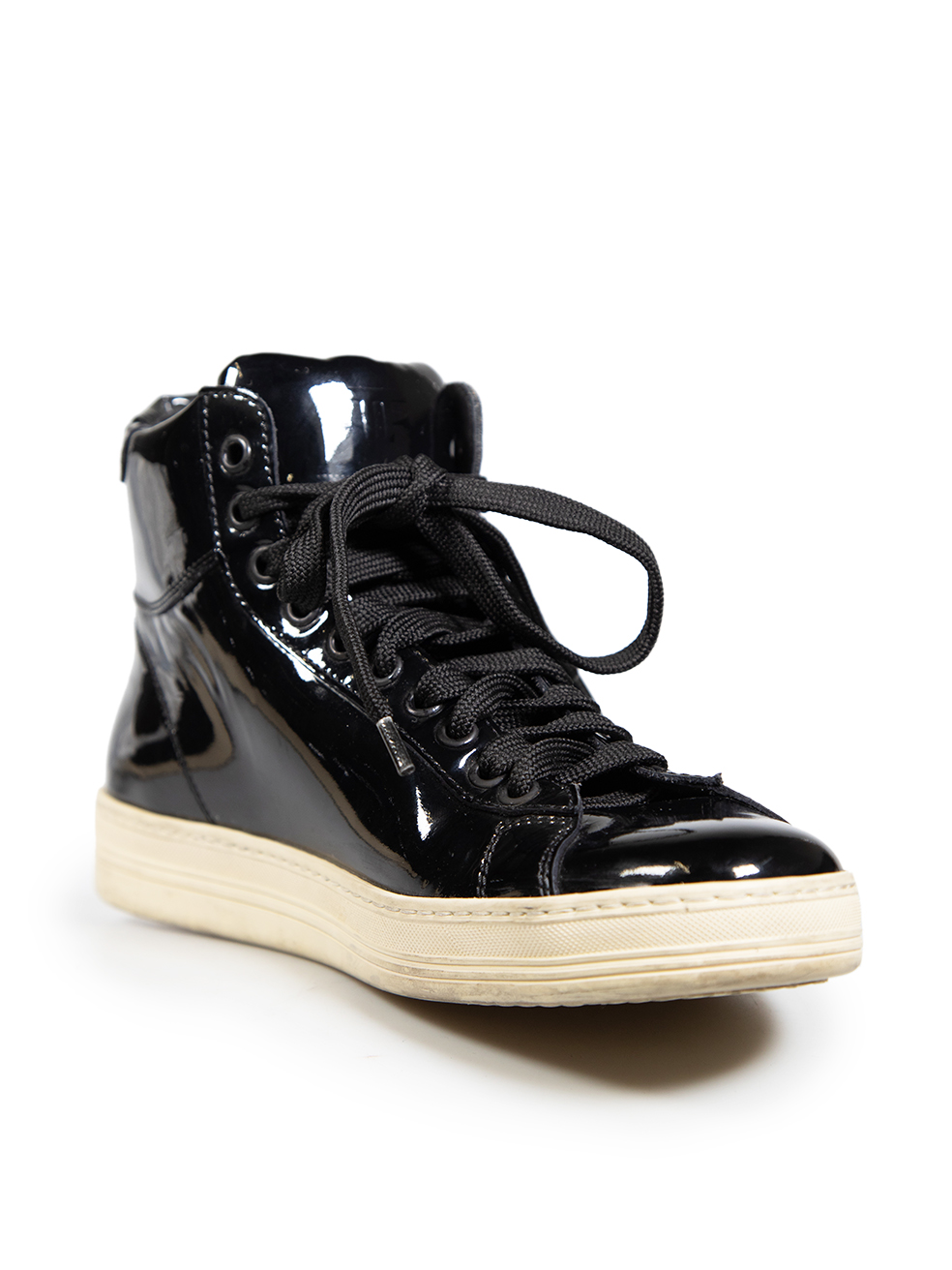 Tom Ford Black Patent High Top Trainers