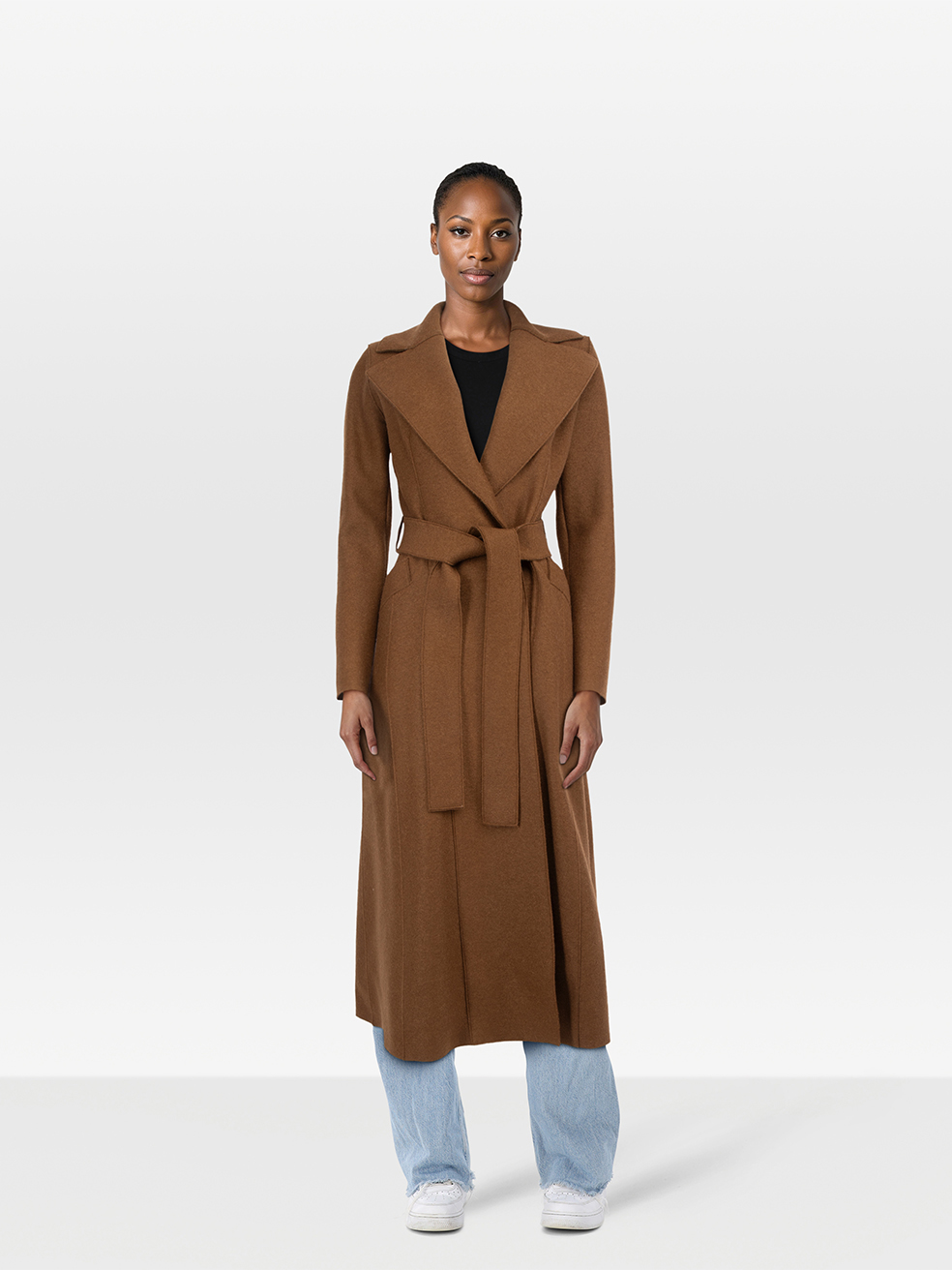 Harris Wharf London Pre-Owned Brown Wool Long Belted Coat