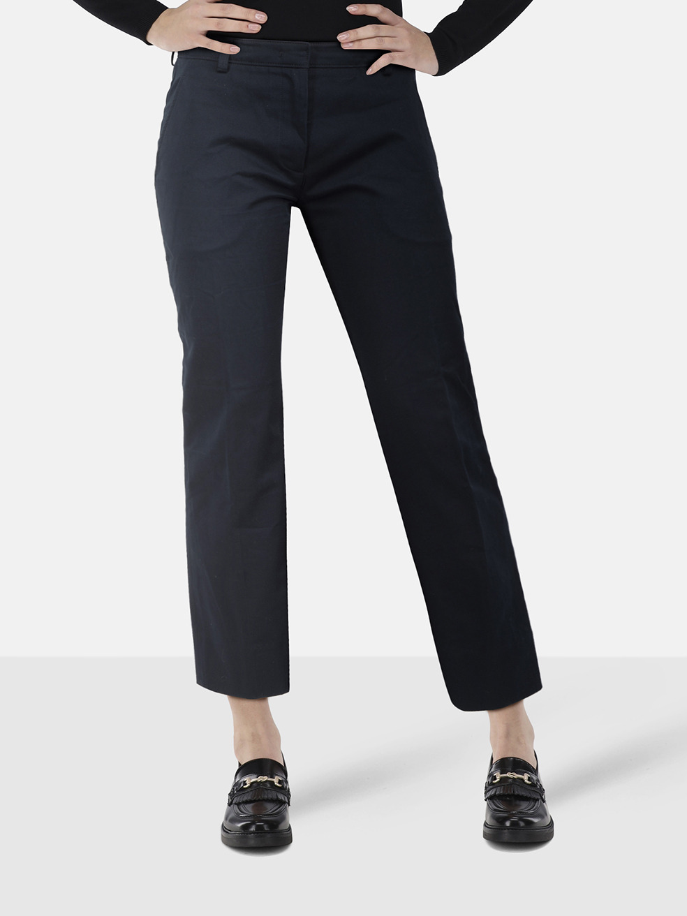 Prada Navy Mid Rise Trousers