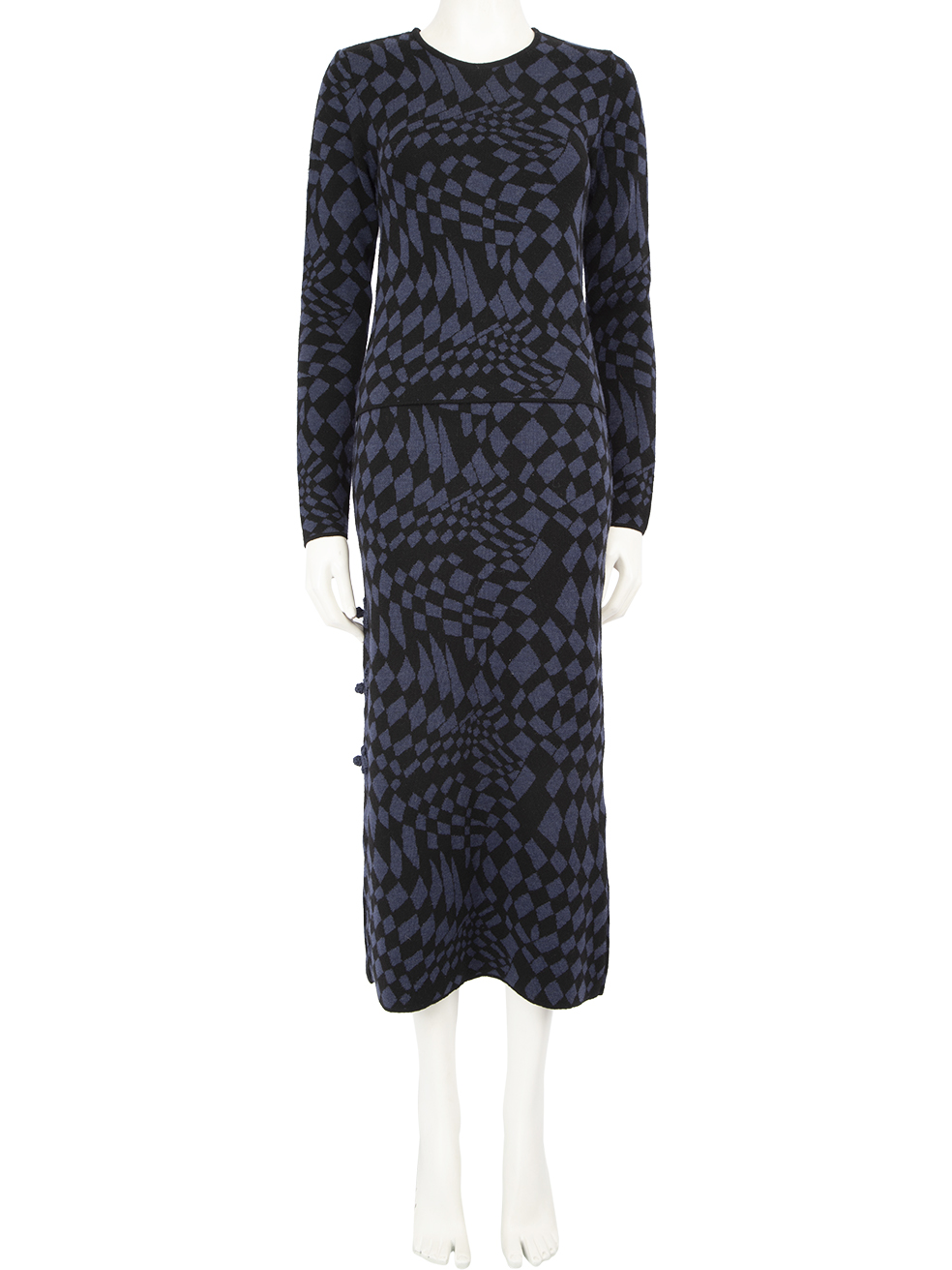 Hayley Menzies Pre-Owned Wool Abstract Check Top & Skirt Set