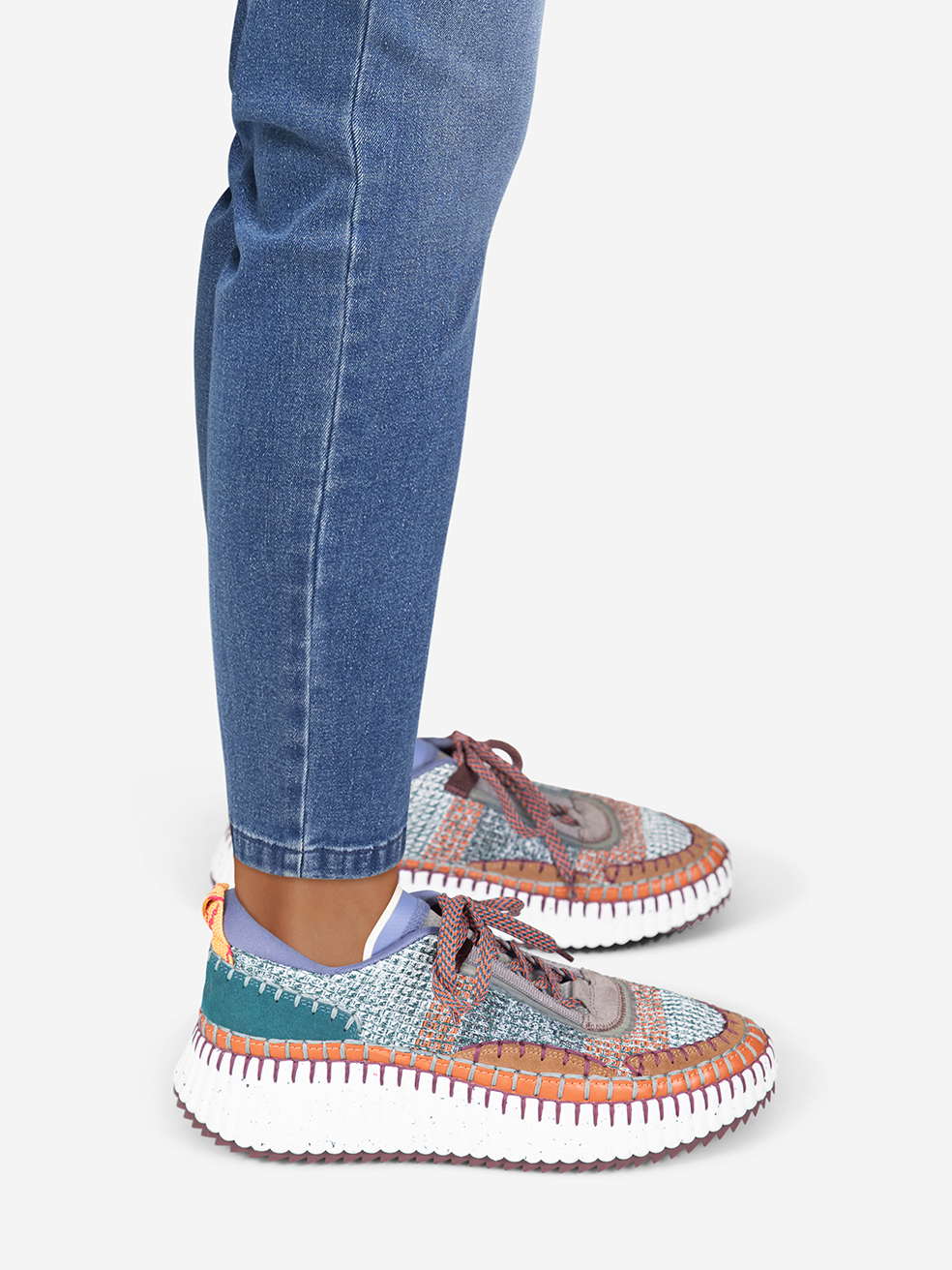 Chloé Pre-Owned Knit Nama Chunky Trainers