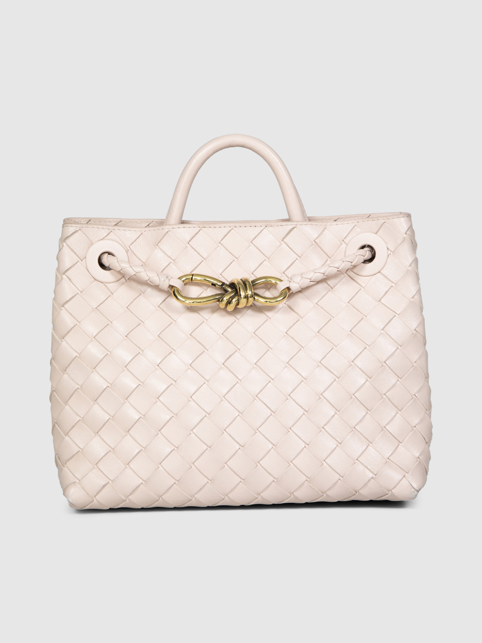 Bottega Veneta Pink Intrecciato Andiamo Small Bag
