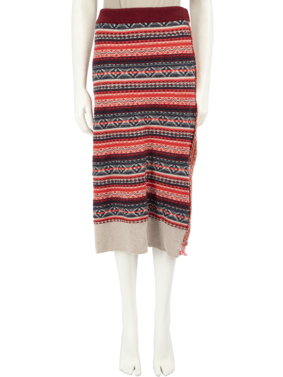 Burberry Pre-Owned Wool Striped Maxi Skirt