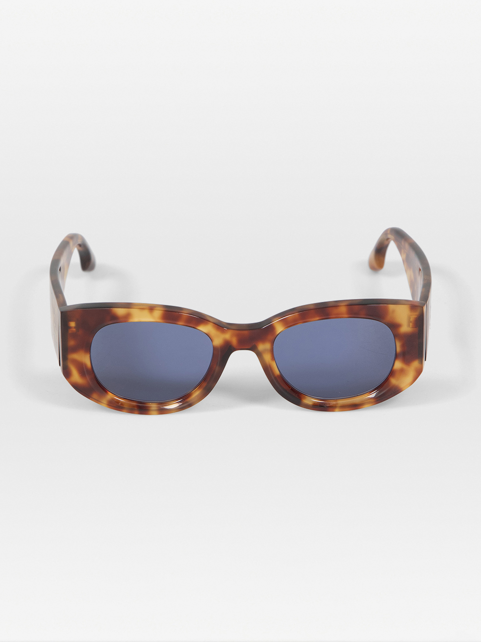 Victoria Beckham Blonde Havana Oval Tinted Sunglasses