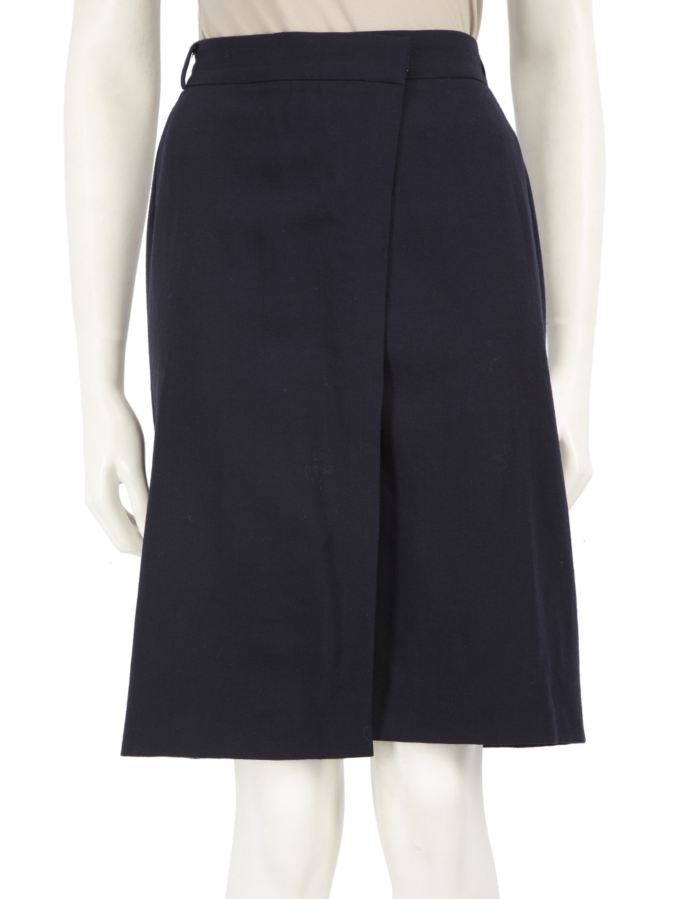 Ralph Lauren Pre-Owned Navy Wool Knee Length Wrap Skirt