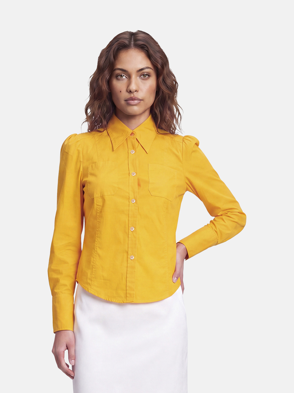 Dries Van Noten Orange Button Up Shirt