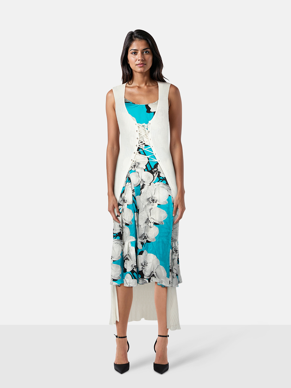 Roberto Cavalli Women's Multicolour Hybrid Cardigan & Midi Dress