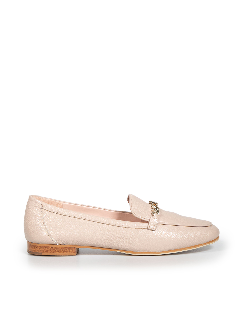 Kate Spade Pre-Owned Pink Leather Logo Chain Loafers
