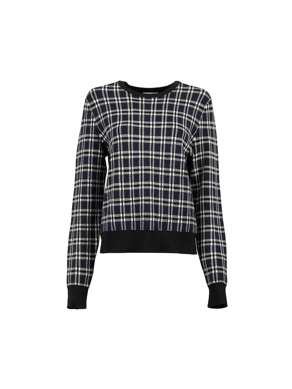 A.L.C. Pre-Owned Navy Checkered Pattern Sweatshirt