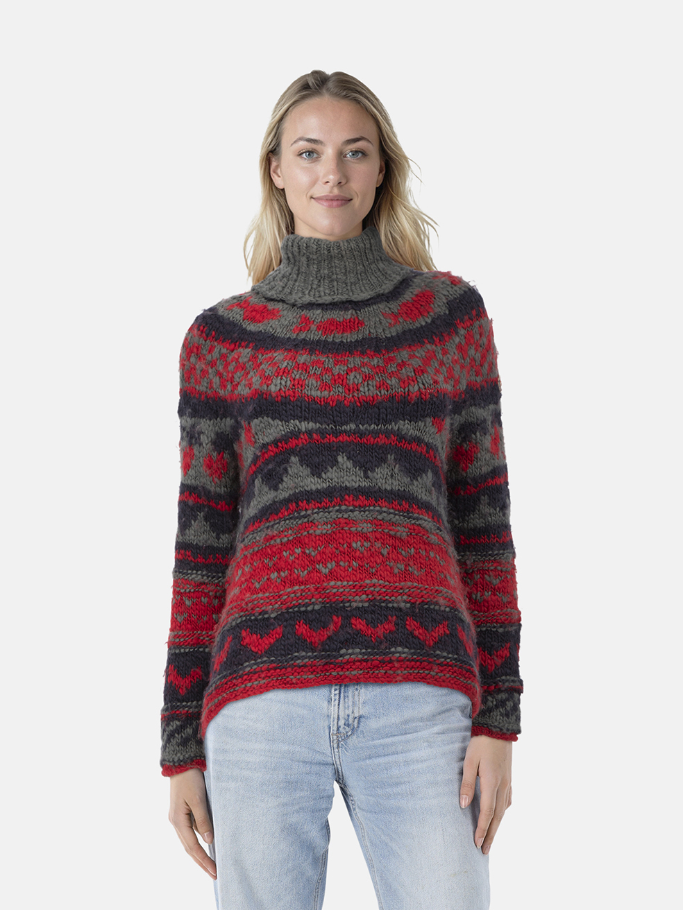 Moncler Abstract Wool Knit Turtleneck Jumper