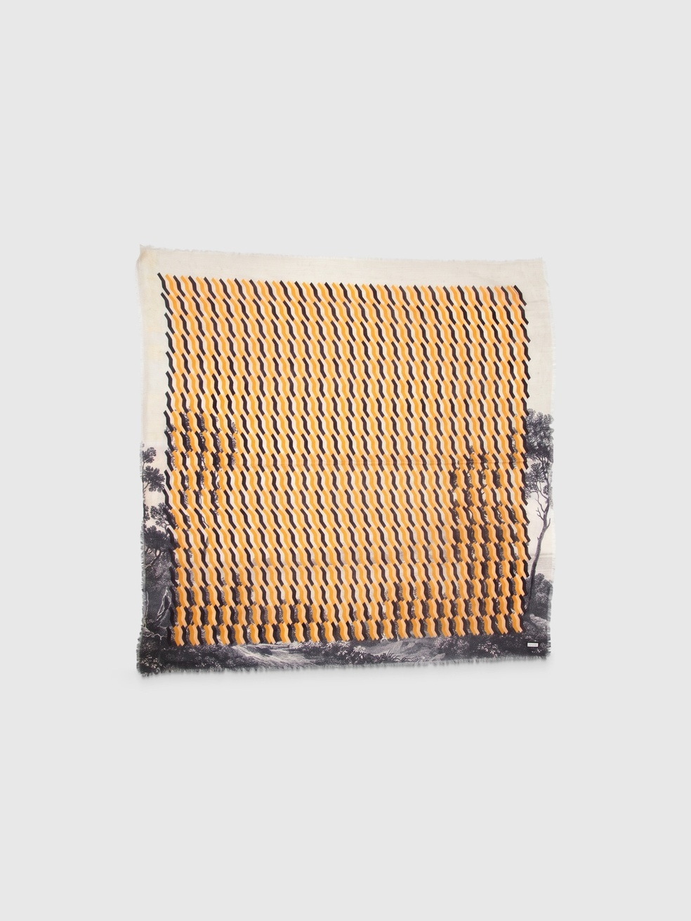 Dries Van Noten Abstract Pattern Wool Scarf