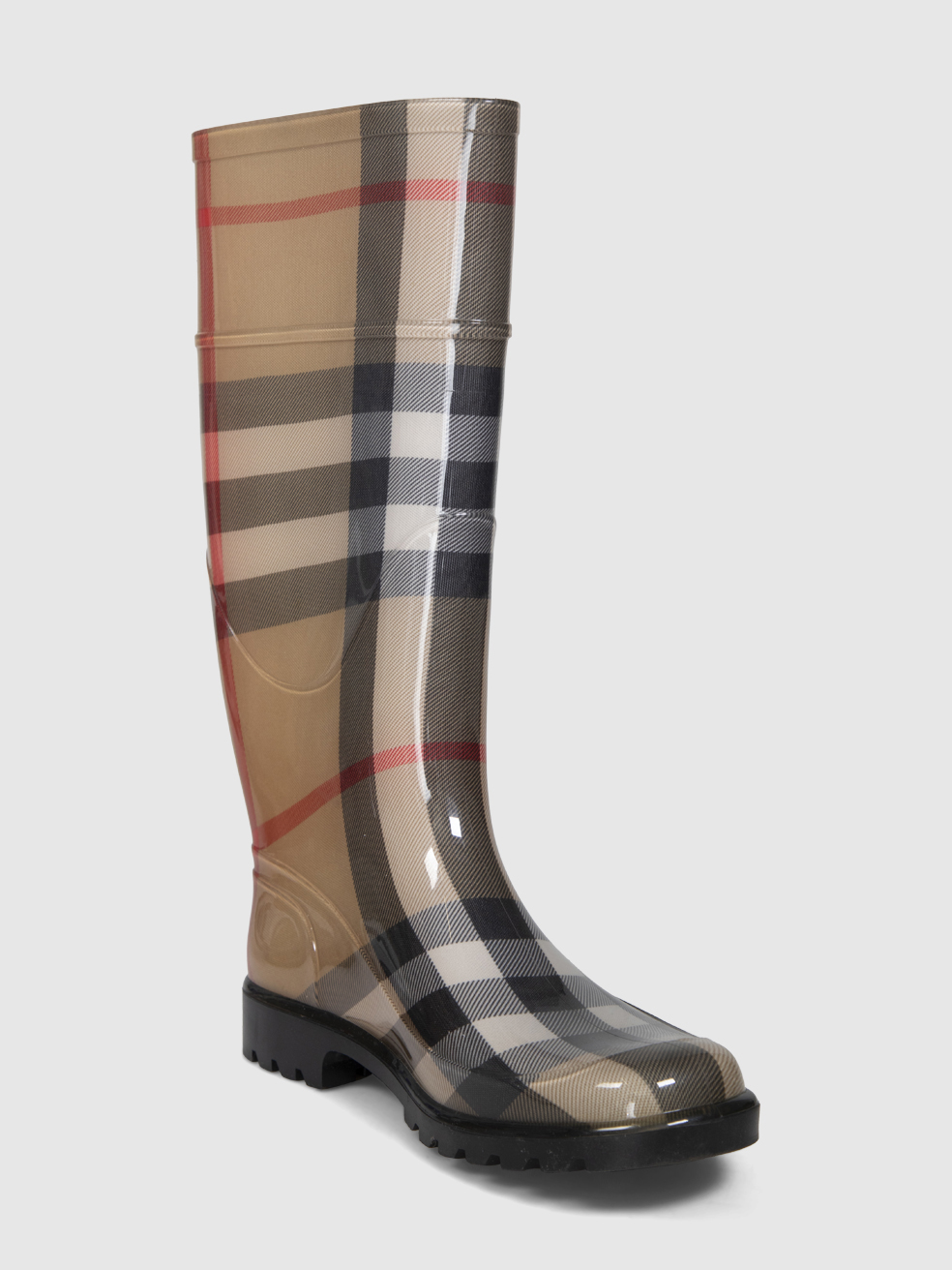 Burberry Beige Nova Check Rain Boots
