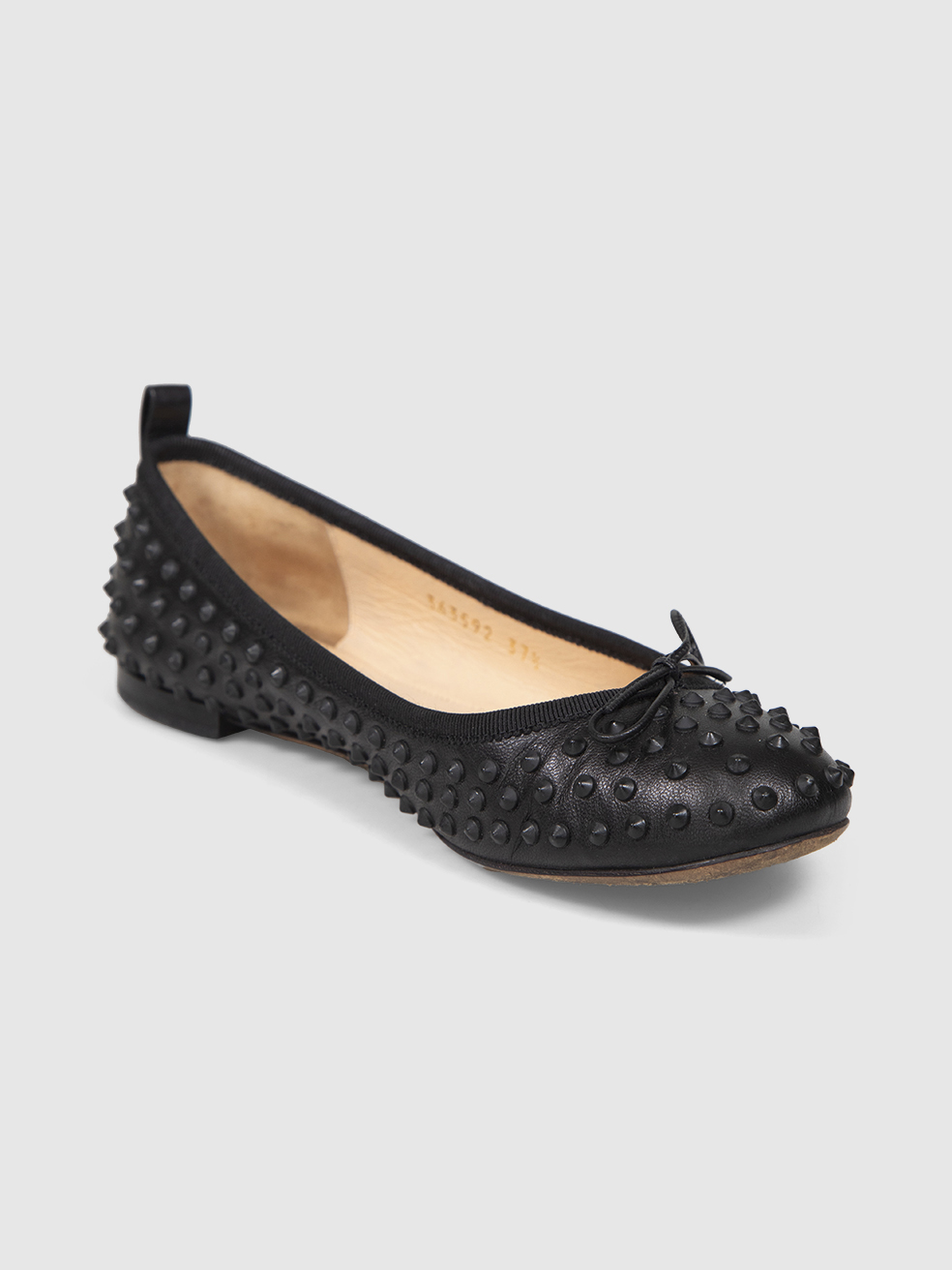 Gucci Black Leather Studded Flats