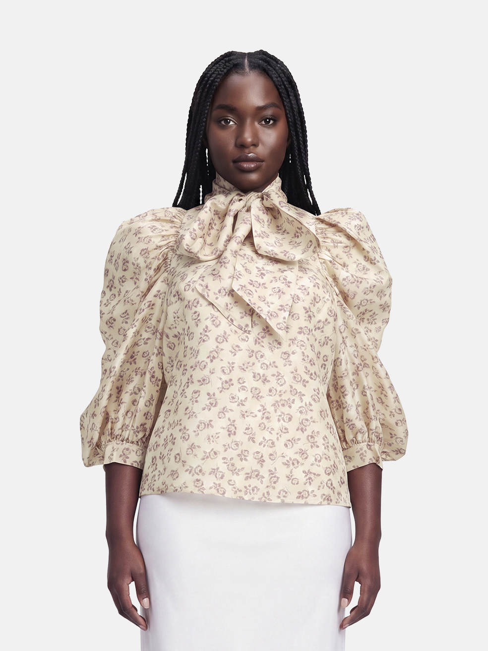 Zimmermann Ecru Silk Floral Blouse