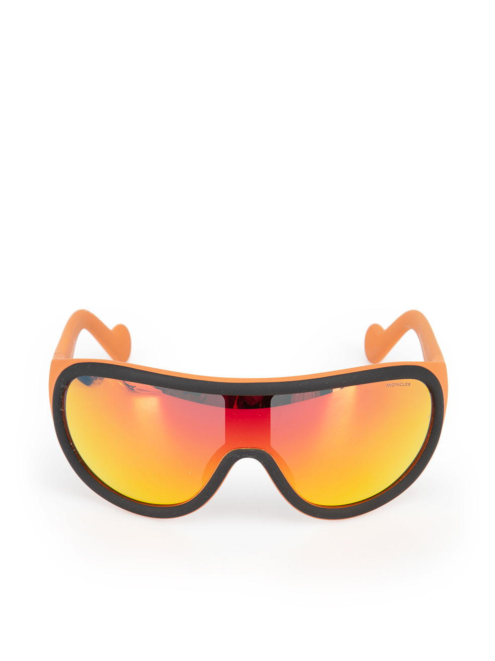 Moncler Orange Mirrored Shield Sunglasses