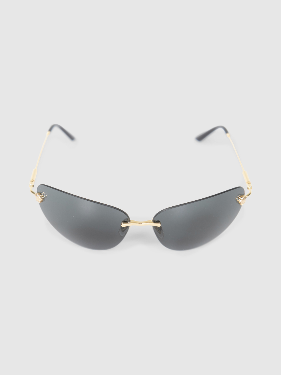 Versace Women's Black Rimless Cat Eye Sunglasses