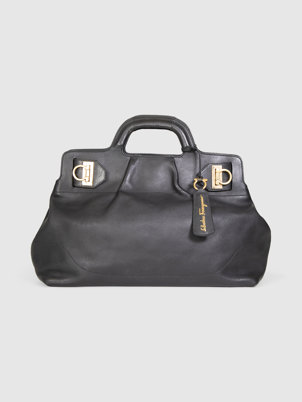 Salvatore Ferragamo Black Soft Leather Handbag