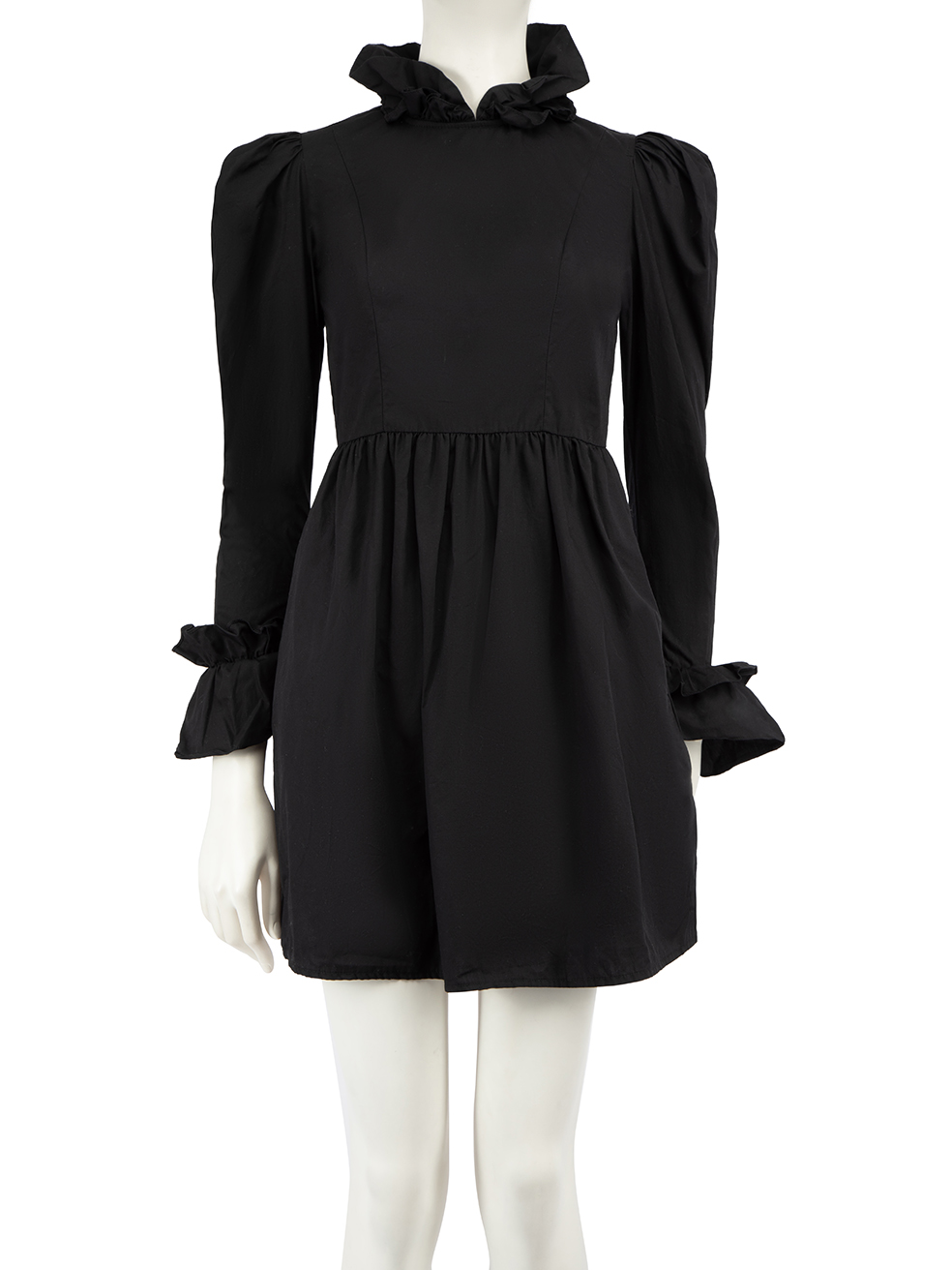 Batsheva Pre-Owned Black Collar Ruffle Accent Mini Dress