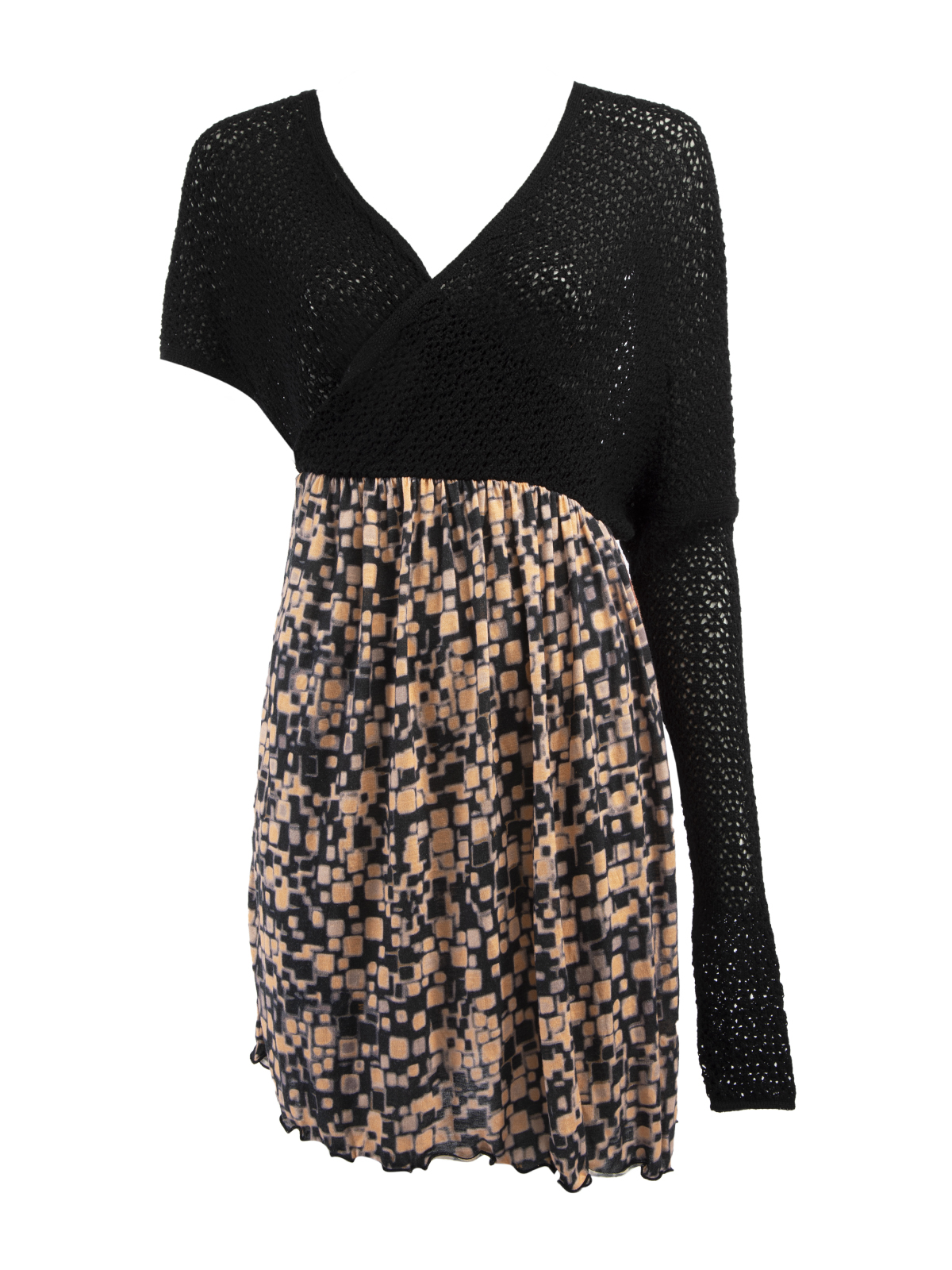 Missoni Pre-Owned M Missoni Single Sleeved Dress with Patterned Skirt