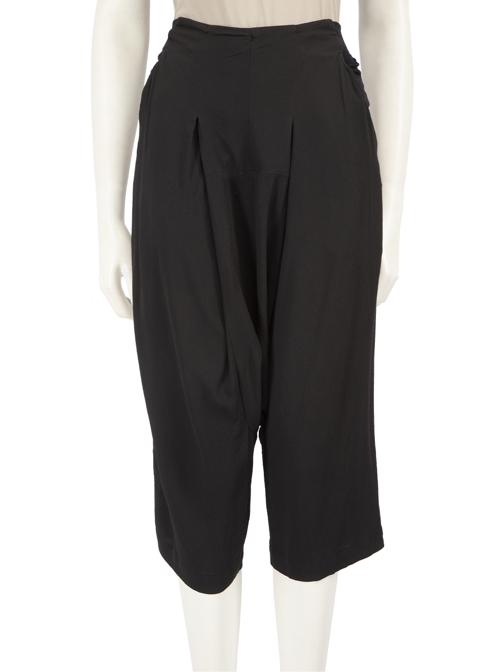 Rick Owens Pre-Owned Black Drop Crotch Cropped Trousers