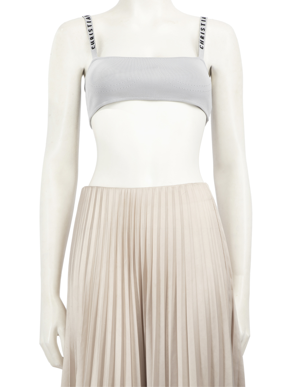 Dior Grey J?adior Embroidered Logo Bralette Top