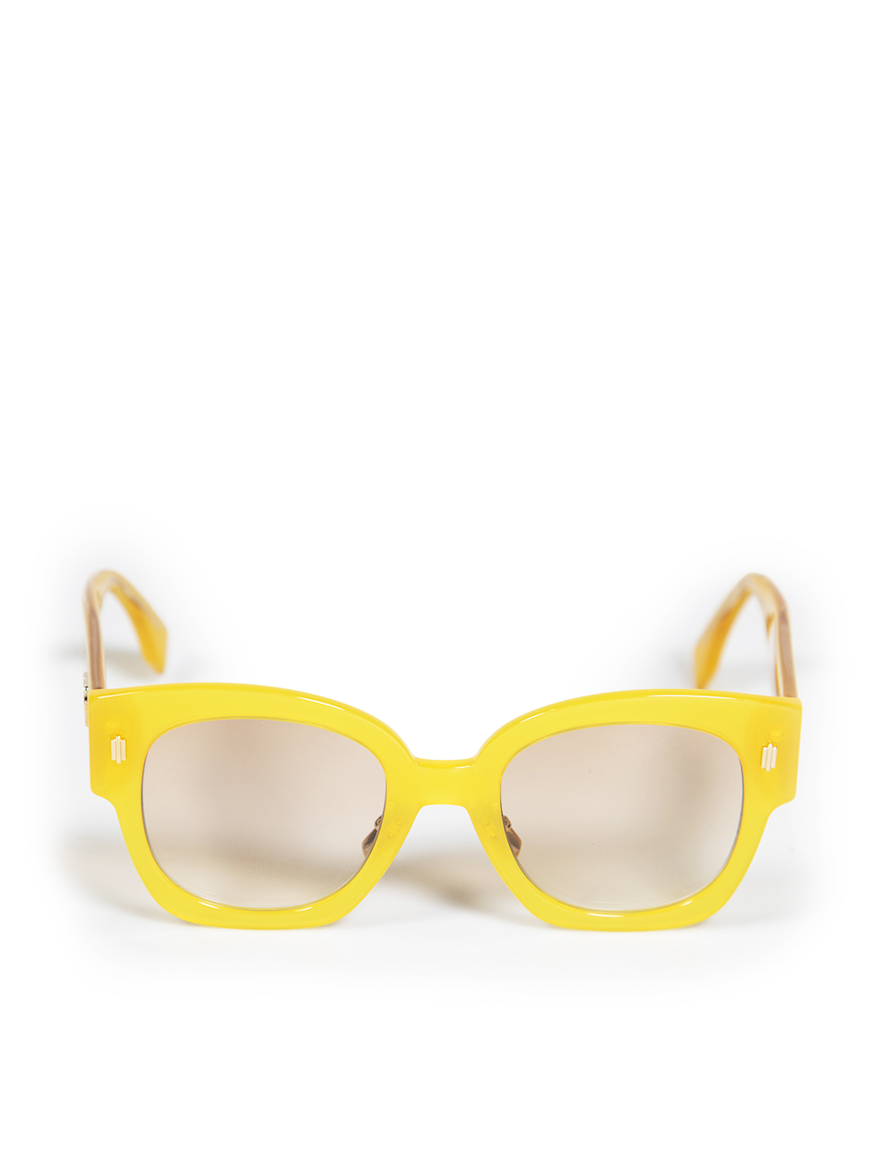 Fendi Pre-Owned Yellow Oversized Square Frame Sunglasses