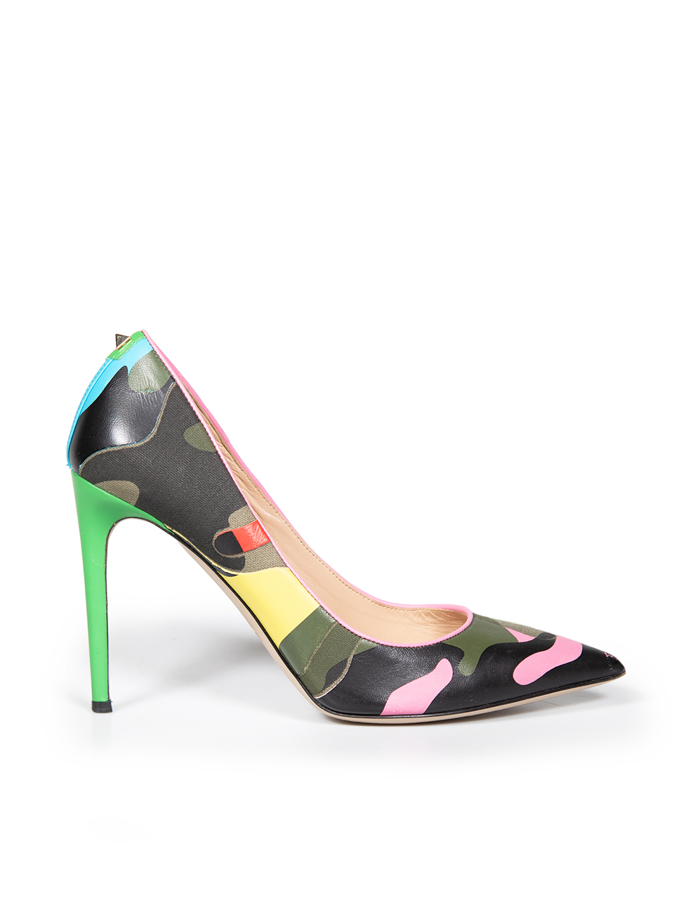 Valentino Garavani Pre-Owned Psychedelic Camo Leather Rockstud Pumps