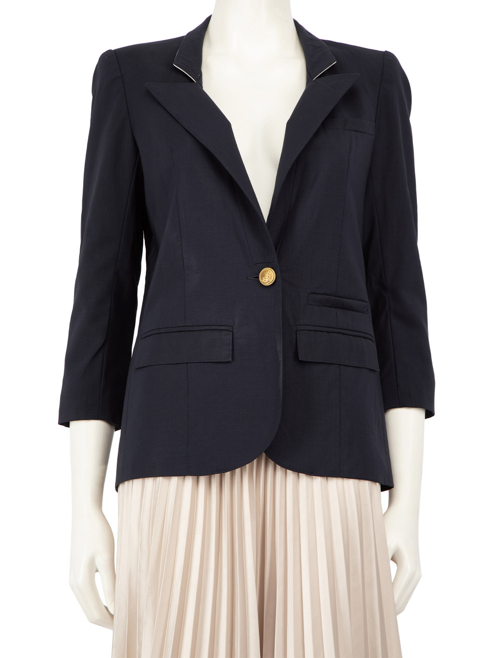 Smythe Pre-Owned Navy Tailored Single Breasted Blazer