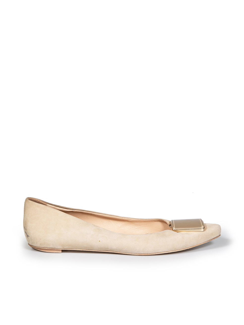 Tod's Pre-Owned Beige Suede Ballet Flats