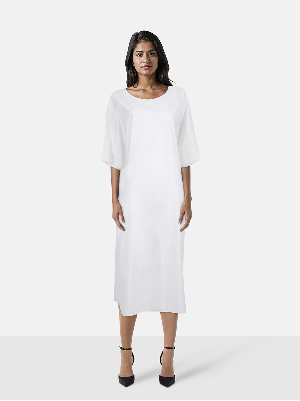 The Row White Isora Midi Dress