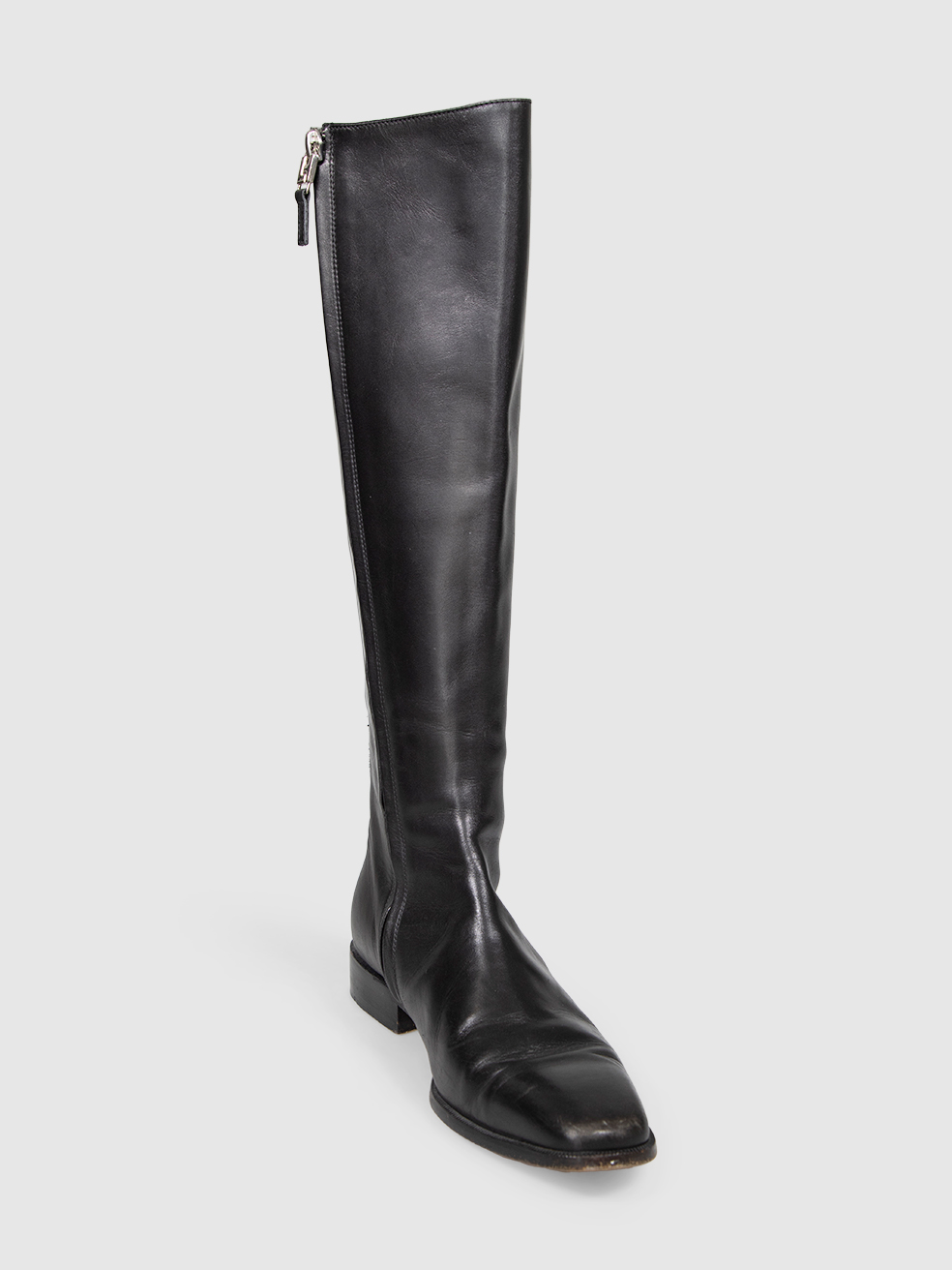 Lambertson Truex Black Knee High Square Toe Boots