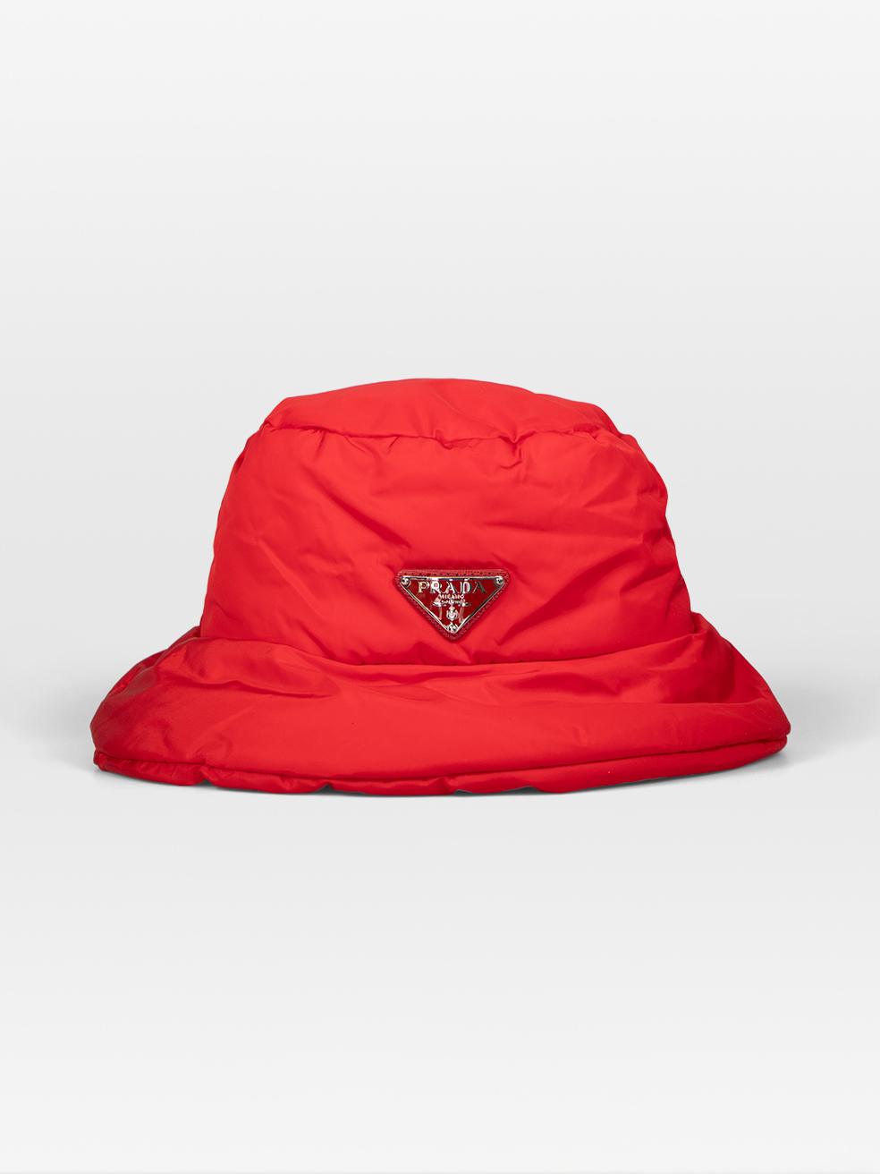 Prada Pre-Owned Red Re-Nylon Puffer Bucket Hat