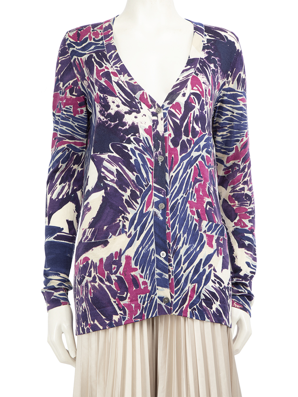 Emilio Pucci Pre-Owned Abstract Patterned V-Neck Cardigan