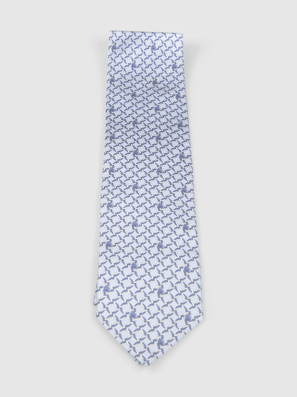 Dunhill Blue Mulberry Silk Patterned Tie