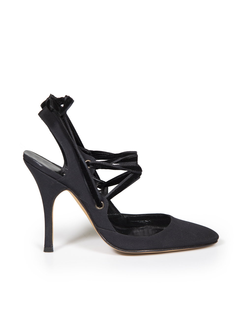 Manolo Blahnik Pre-Owned Black Strappy Pointed Toe Heels