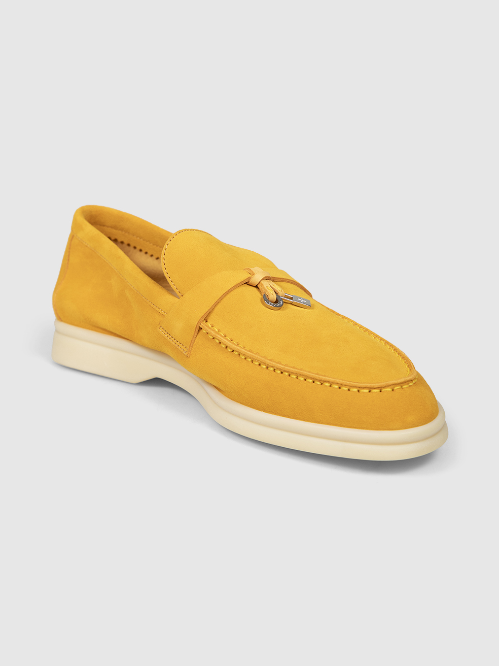Loro Piana Yellow Suede Summer Charms Walk Loafers