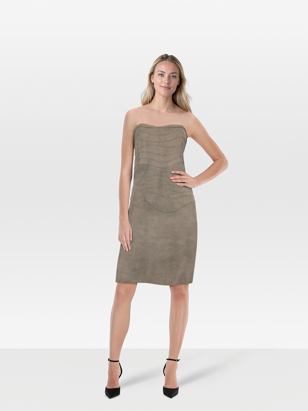Jitrois Pre-Owned Grey Metallic Strapless Dress