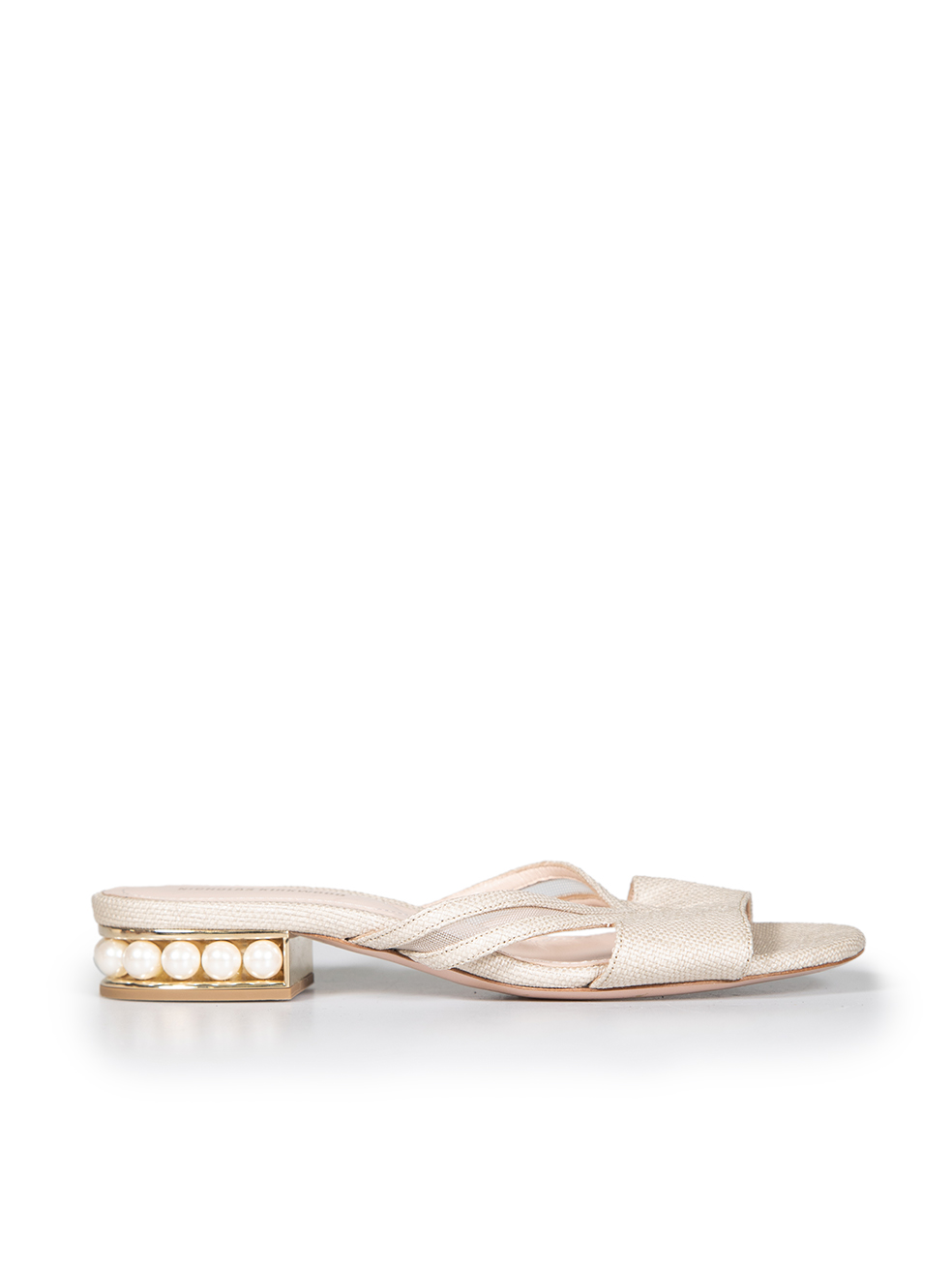 Nicholas Kirkwood Pre-Owned Beige Faux Pearl Heel Sandals