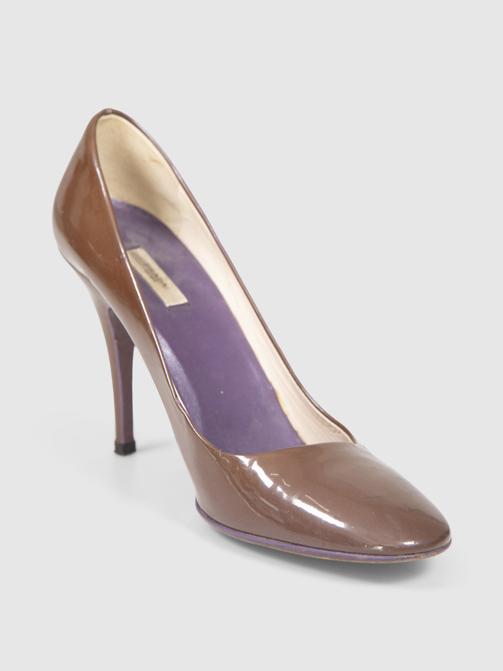 Prada Brown Patent Leather Pumps