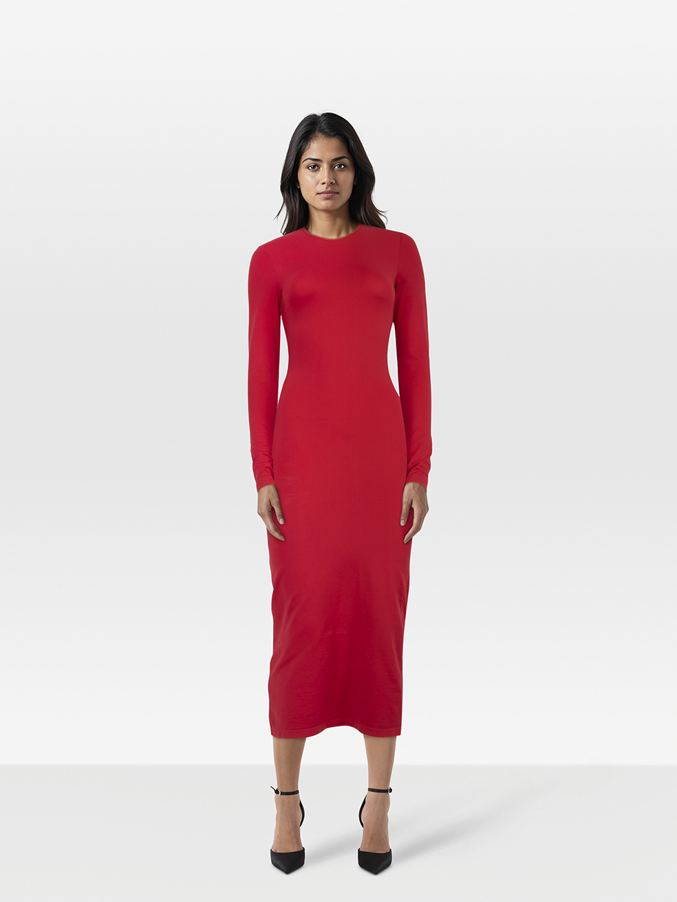 House of CB Red Long Sleeve Bodycon Dress