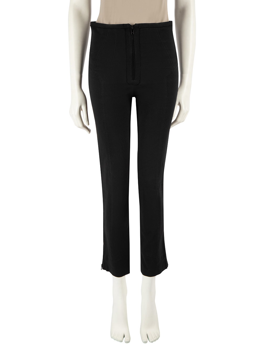 Isabel Marant Pre-Owned Black Zipper Detailed High Rise Trousers