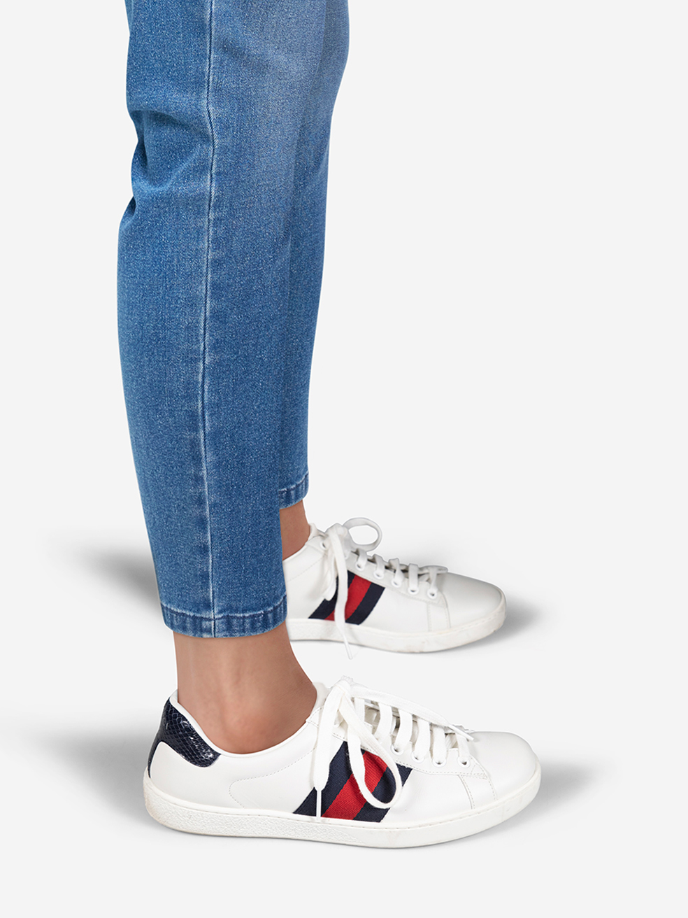 Gucci Pre-Owned White Ace Leather Trainers