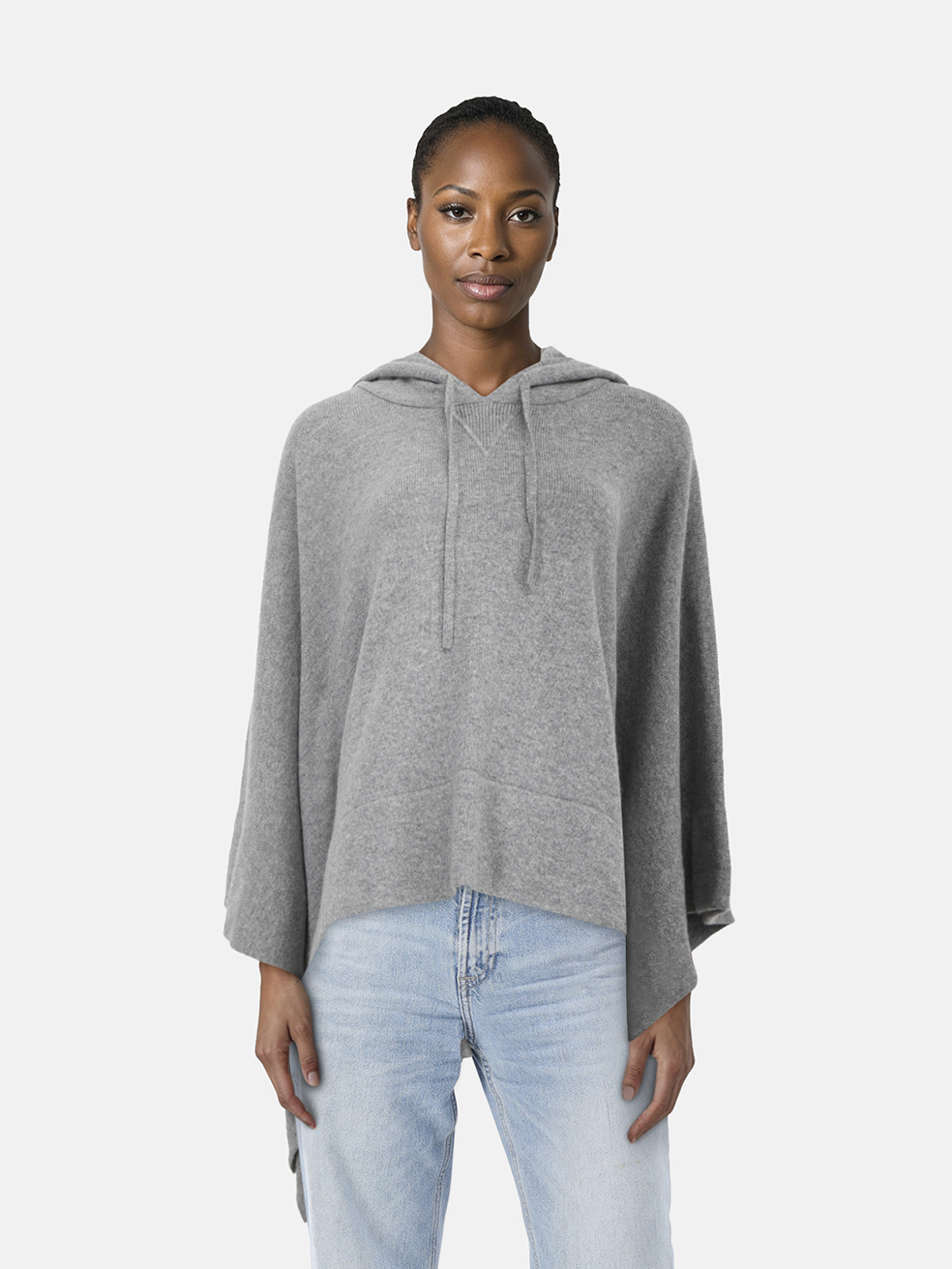 Dolce & Gabbana Grey Cashmere Hooded Poncho