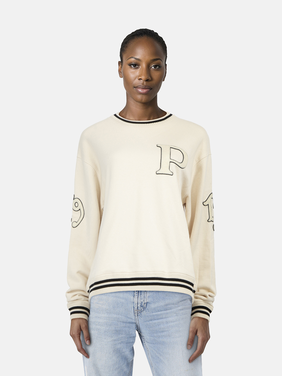 Prada Ecru Varsity Sweatshirt