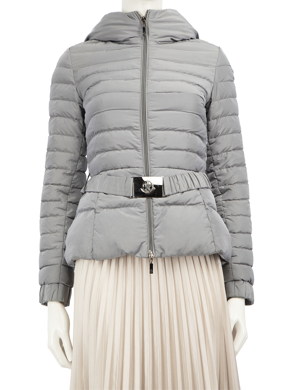 Moncler Pre-Owned Grey Quilted Puffer Coat