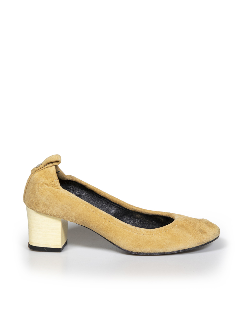 Lanvin Pre-Owned Camel Suede Wooden Heel Pumps